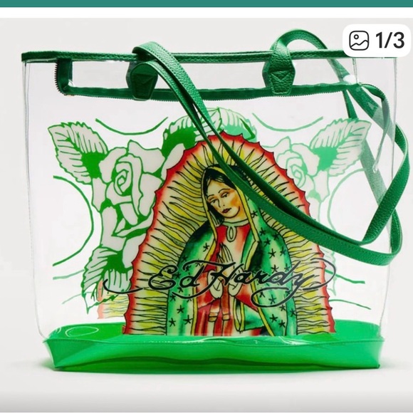 Ed Hardy Virgin de Guadalupe Clear Tote Bag NWT - Picture 3 of 4
